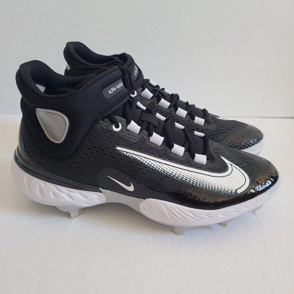 NEW Nike Alpha Huarache Elite 4 Mid Baseball Cleats DJ6520-011 Size 9.5 Black main image 6